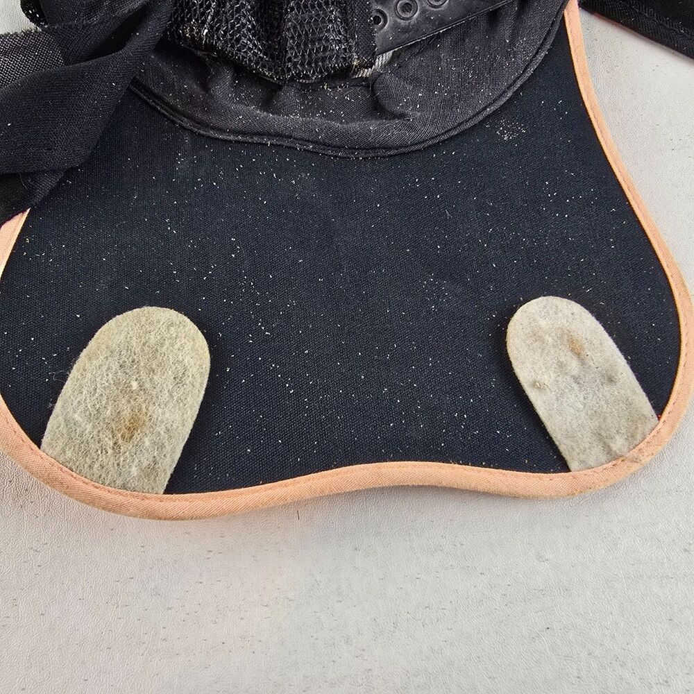 Vintage Goofy Hat Kids Vintage Black Orange Mesh Costume Cap Atlas Made in USA - Picture 6 of 8